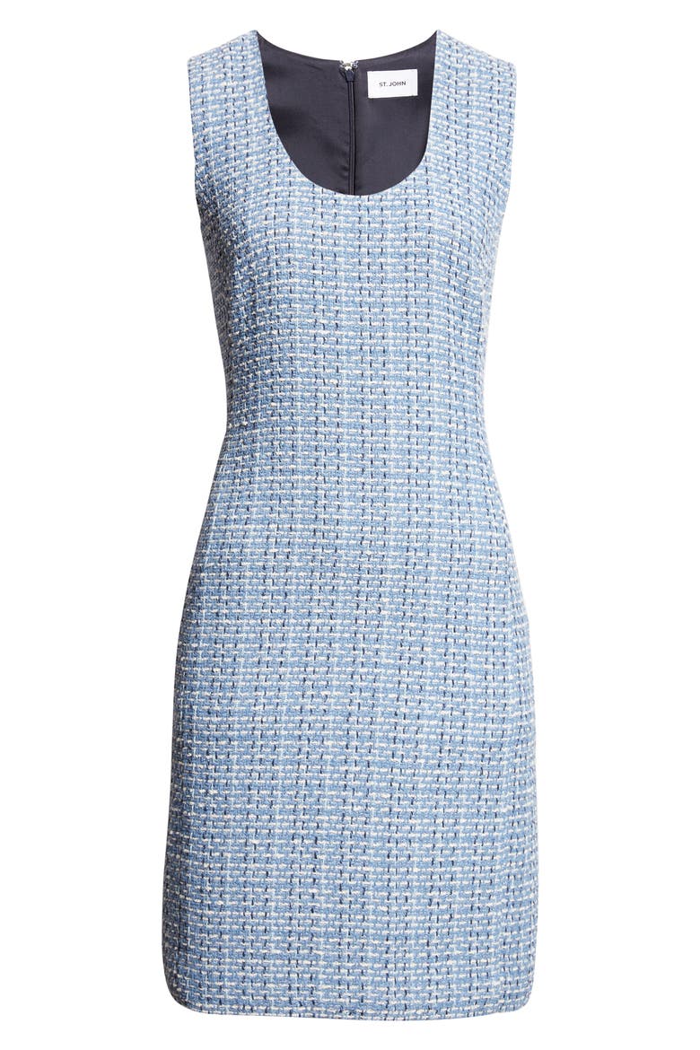 Vilette Tweed Shift Dress, Alternate, color, DENIM BLUE/ MIDNIGHT