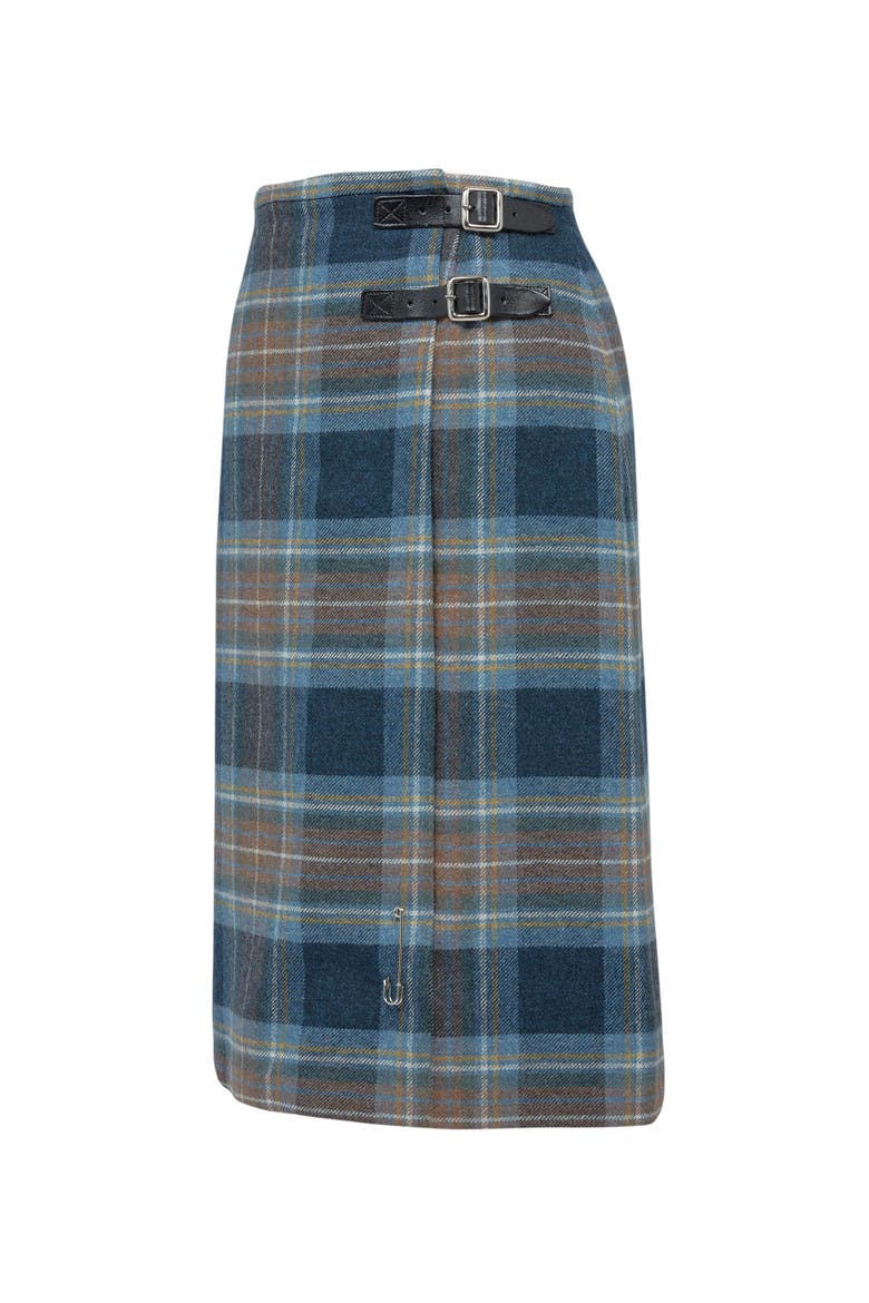 British Midi Celt Kilt, Alternate, color, Blue Ink Tartan
