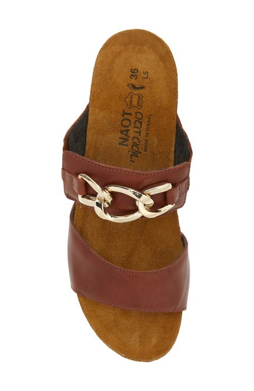 Naot Victoria Wedge Slide Sandal In Chestnut Leather