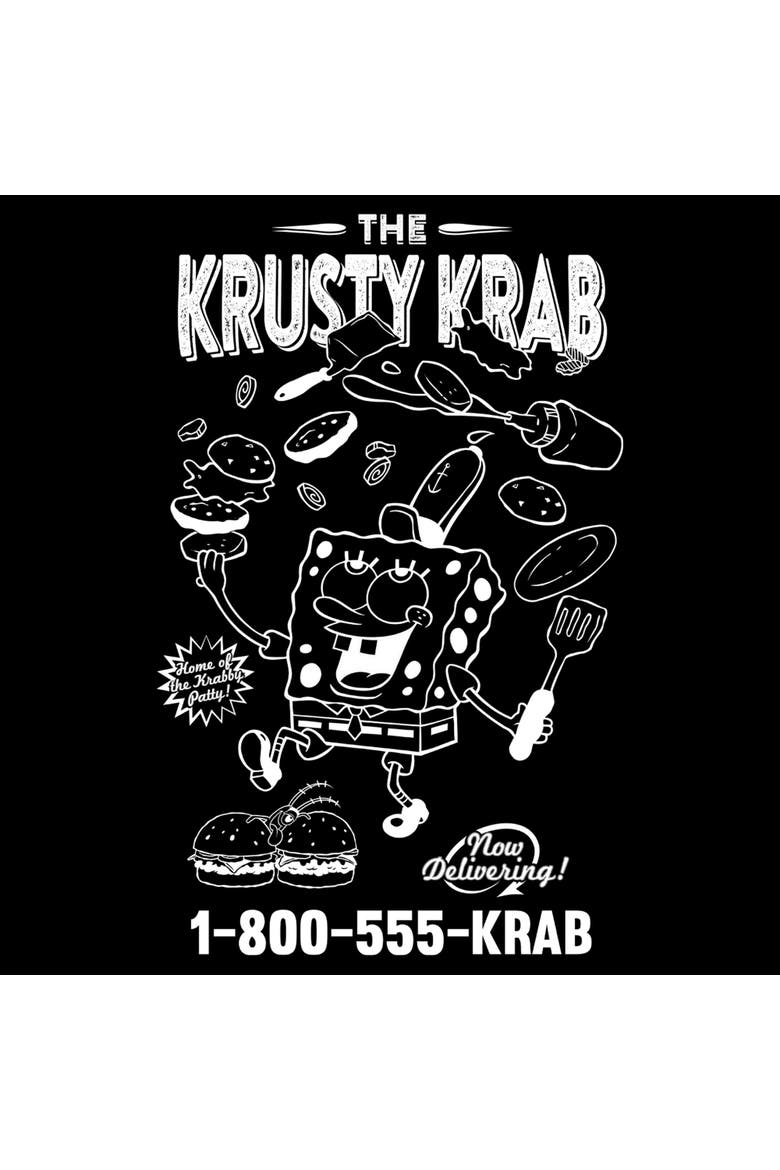 Men's SpongeBob SquarePants The Krusty Krab Delivering Number  Graphic T-Shirt, Alternate, color, Black