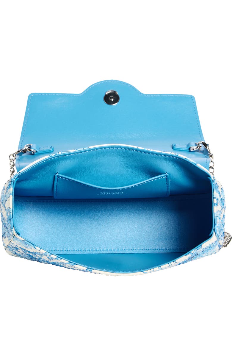Versace Mini La Medusa Underwater Barocco Satin Top Handle Bag, Alternate, color,