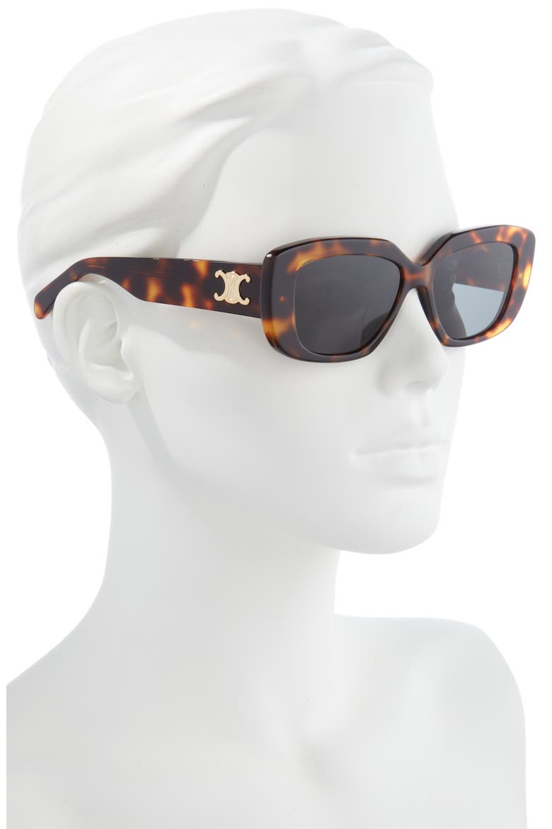 Triomphe 55mm Rectangular Sunglasses, Alternate, color, BLONDE HAVANA / SMOKE