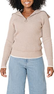 Hope & Henry Organic Raglan Half Zip Sweater