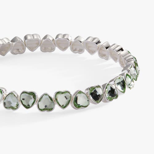 Alex And Ani Faceted Heart Stretch Bracelet In Green