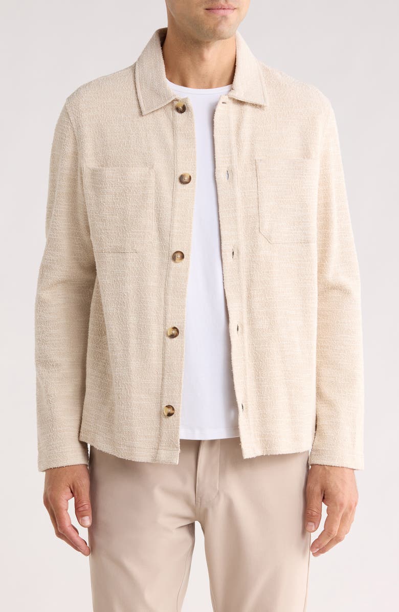 Ted Baker London Hookly Long Sleeve Jersey Overshirt, Main, color, Natural