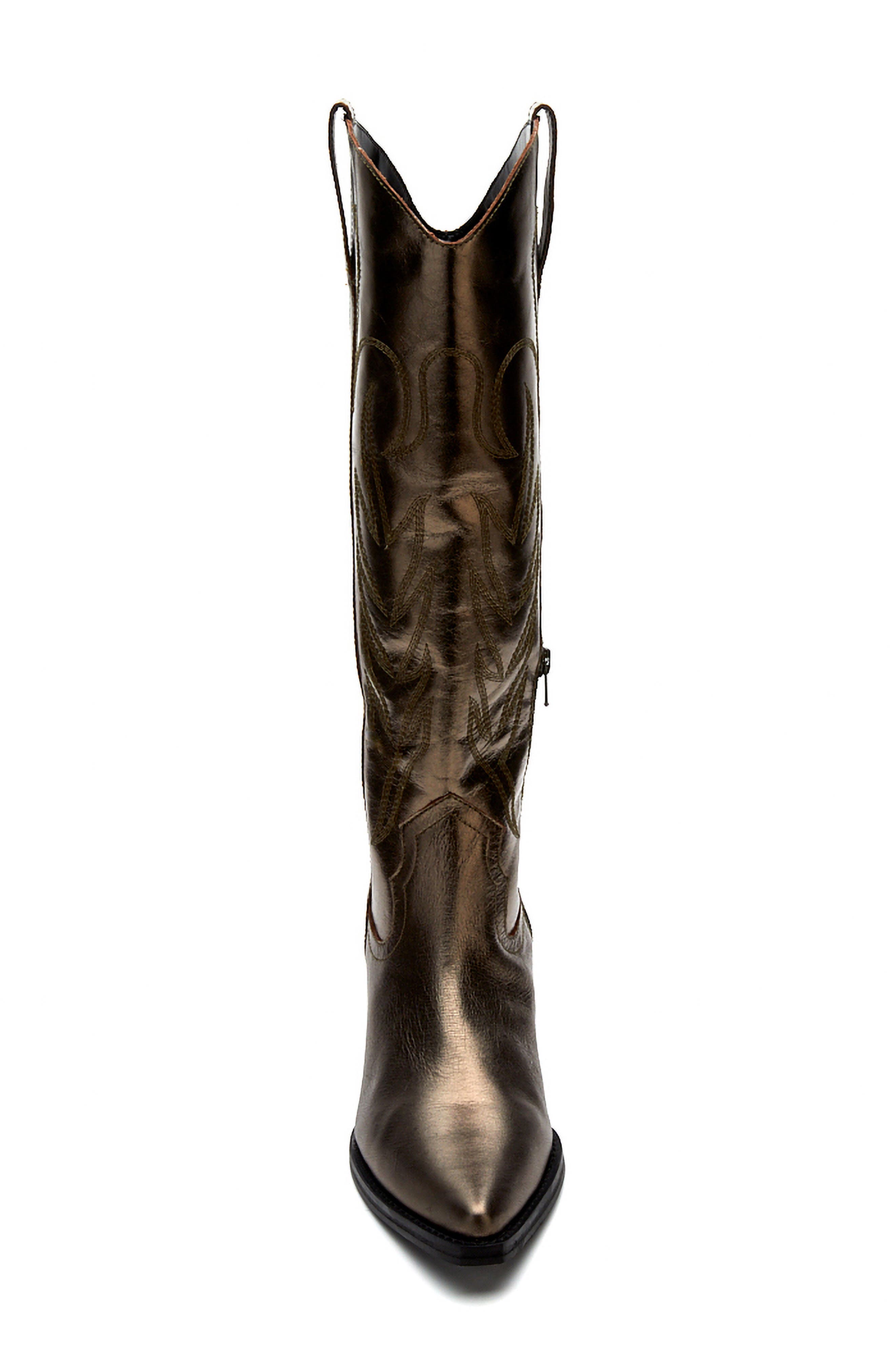 Agency Western Pointed Toe Boot, Alternate, color, PEWTER