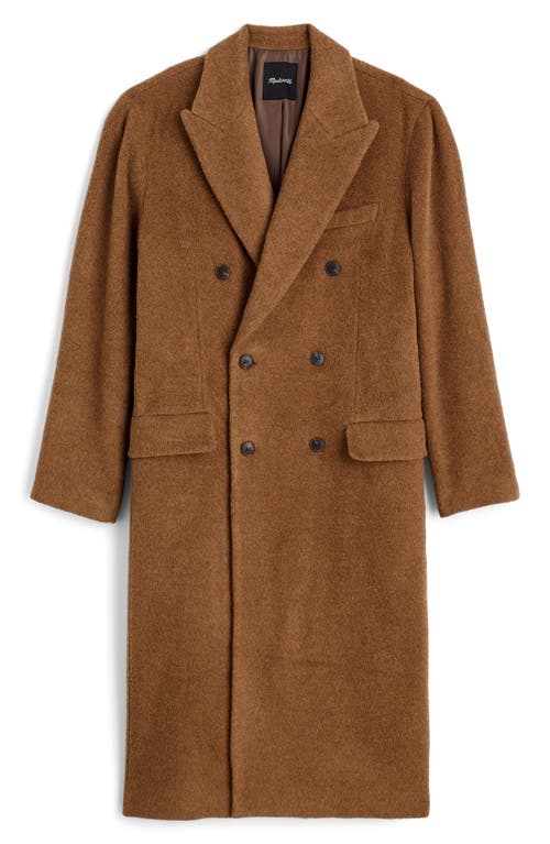 Madewell Double Breasted Longline Coat in Tobacco Melange 