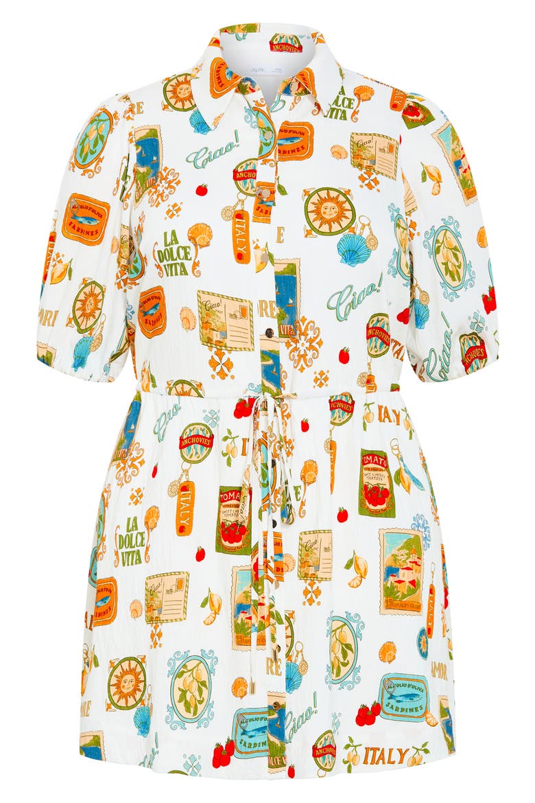Sao Paulo Amore Print Shirtdress, Alternate, color, CREME LA DOLCE
