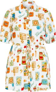 City Chic Sao Paulo Amore Print Shirtdress