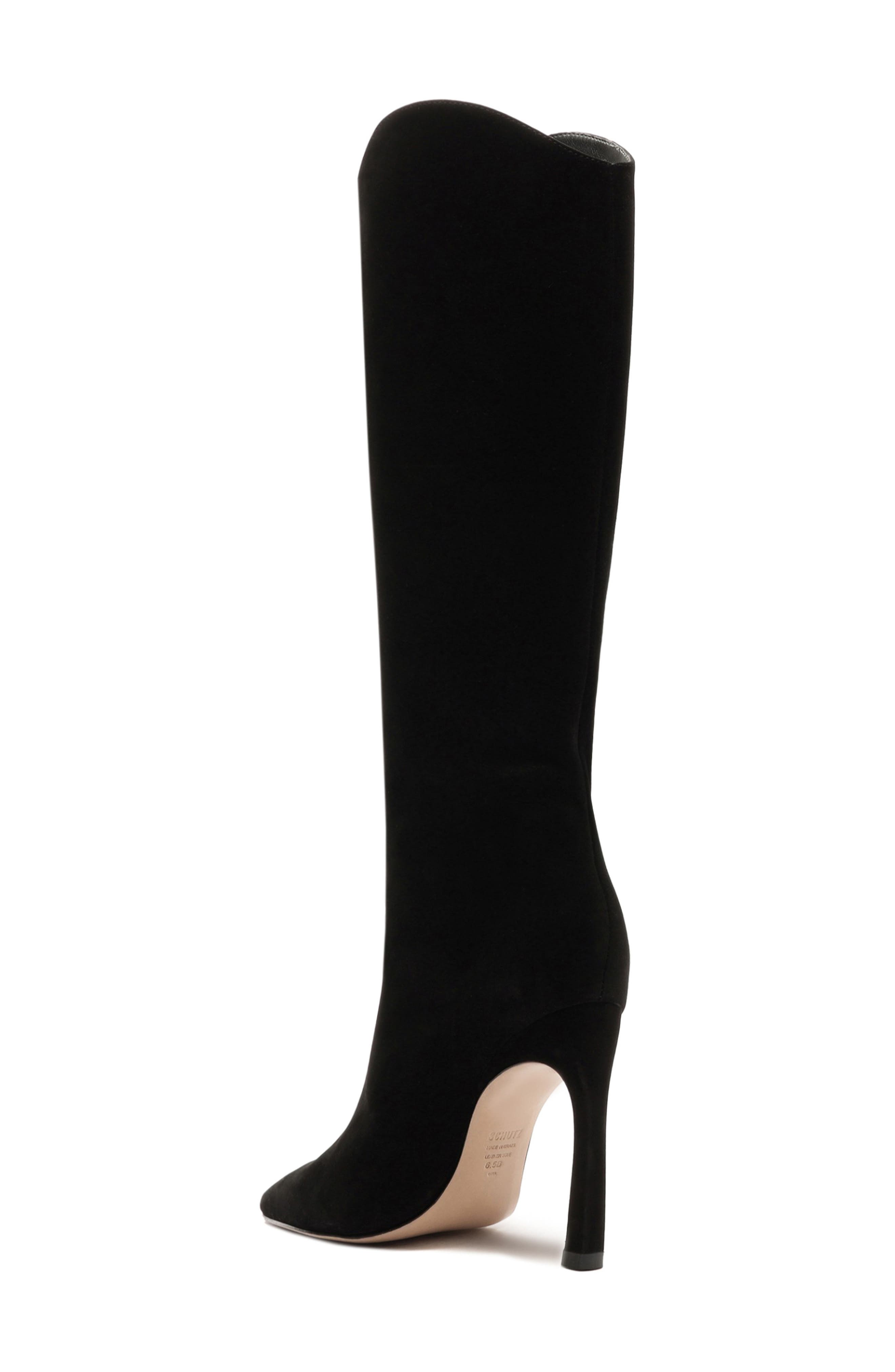 Schutz Maryana Sculpt Stiletto Boot, Alternate, color, Black