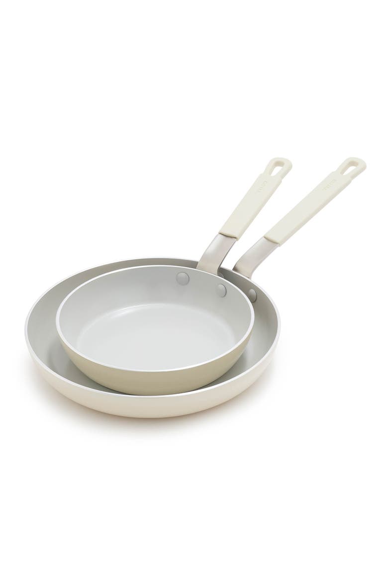 x Bobby Flay Professional Ceramic Nonstick 8" & 10" Frypan Set, Main, color, CREAM
