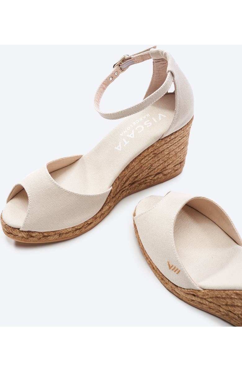 VISCATA Aiguafreda Canvas Espadrille Sandal Wedges, Alternate, color, Beige