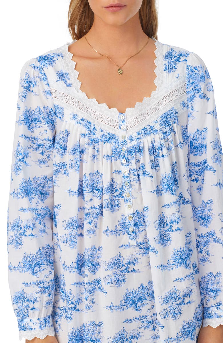 Eileen West Long Sleeve Cotton Lawn Ballet Nightgown, Alternate, color,
