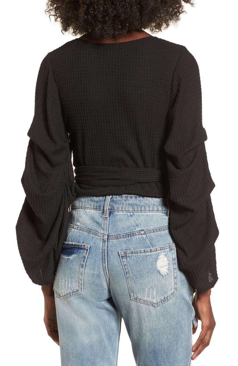 4SI3NNA Wrap Sweater, Alternate, color, 