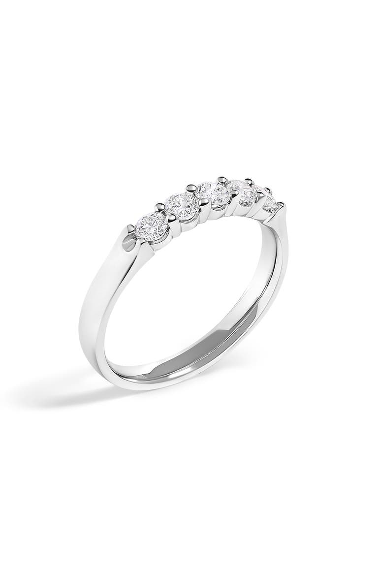 14K Gold 1/2 Ctw Diamond 5 Stone Band Ring, Alternate, color, White Gold