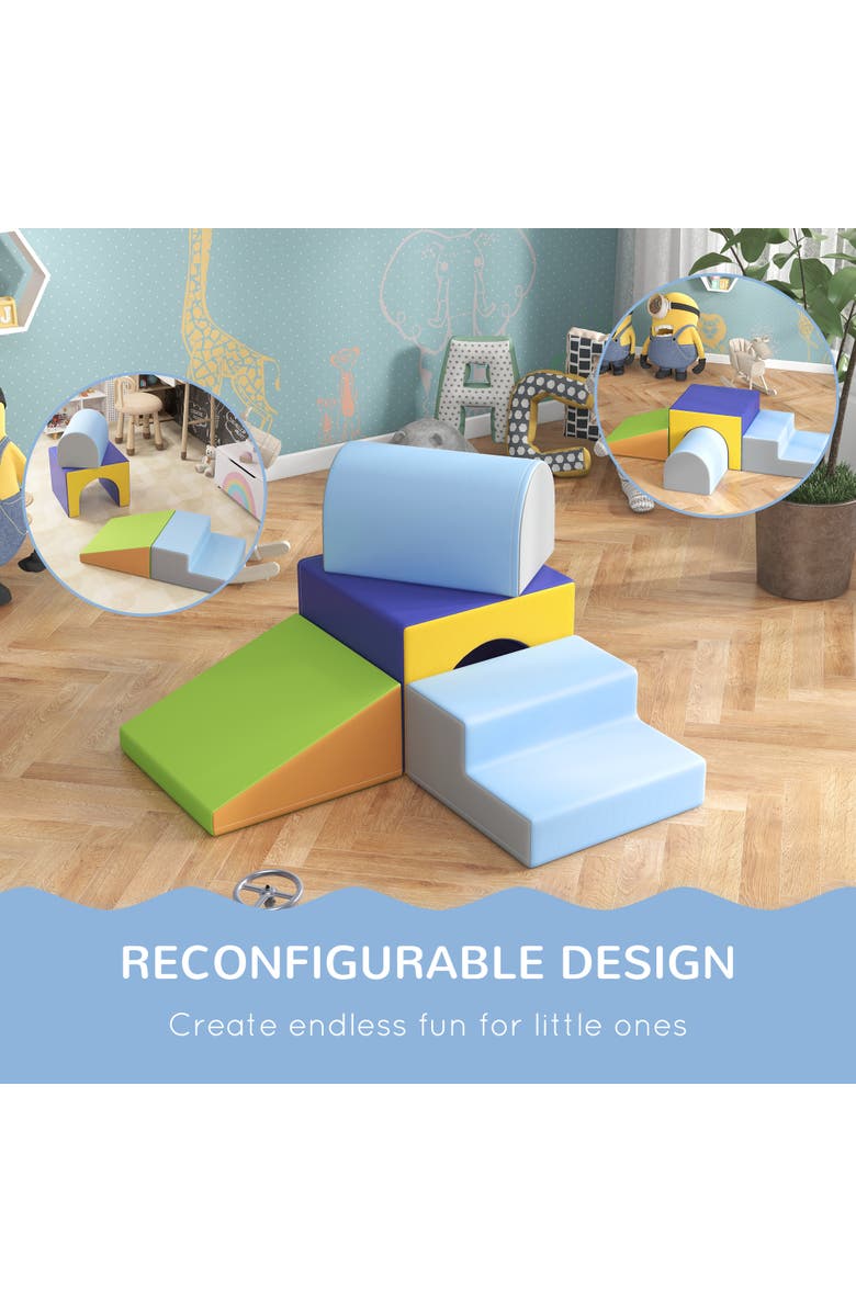 Qaba Foam Play Set for Toddlers, Easy-to-clean Soft 
Safe Climbing Set, Alternate, color, Contemporary