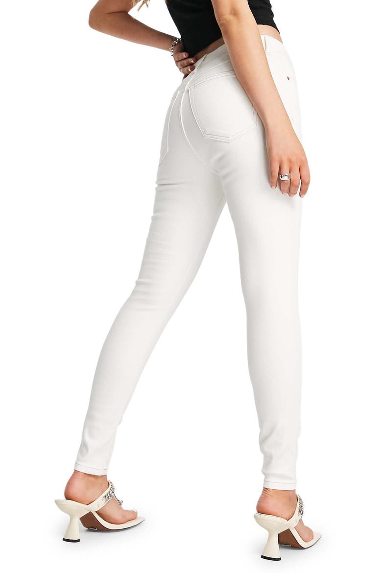 Jamie High Waist Ankle Skinny Jeans, Alternate, color, WHITE