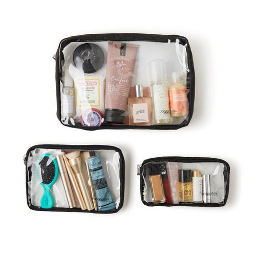 Baggallini Clear Travel Pouches 3 Piece Set