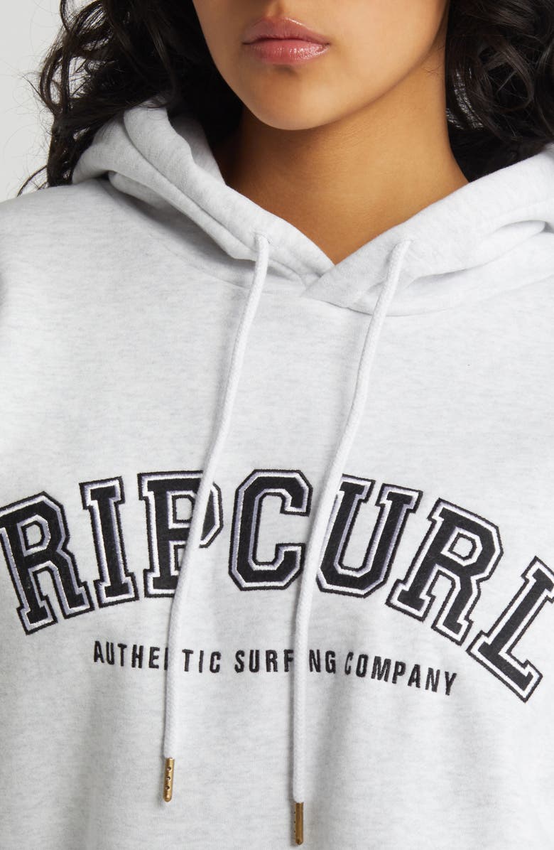Rip Curl Varsity Appliqué Hoodie, Alternate, color, Grey Marle/ Black