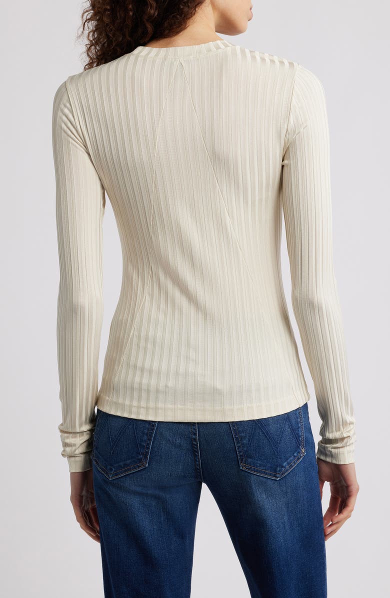 rag & bone Natalia Slim Fit Rib Top, Alternate, color, Bone