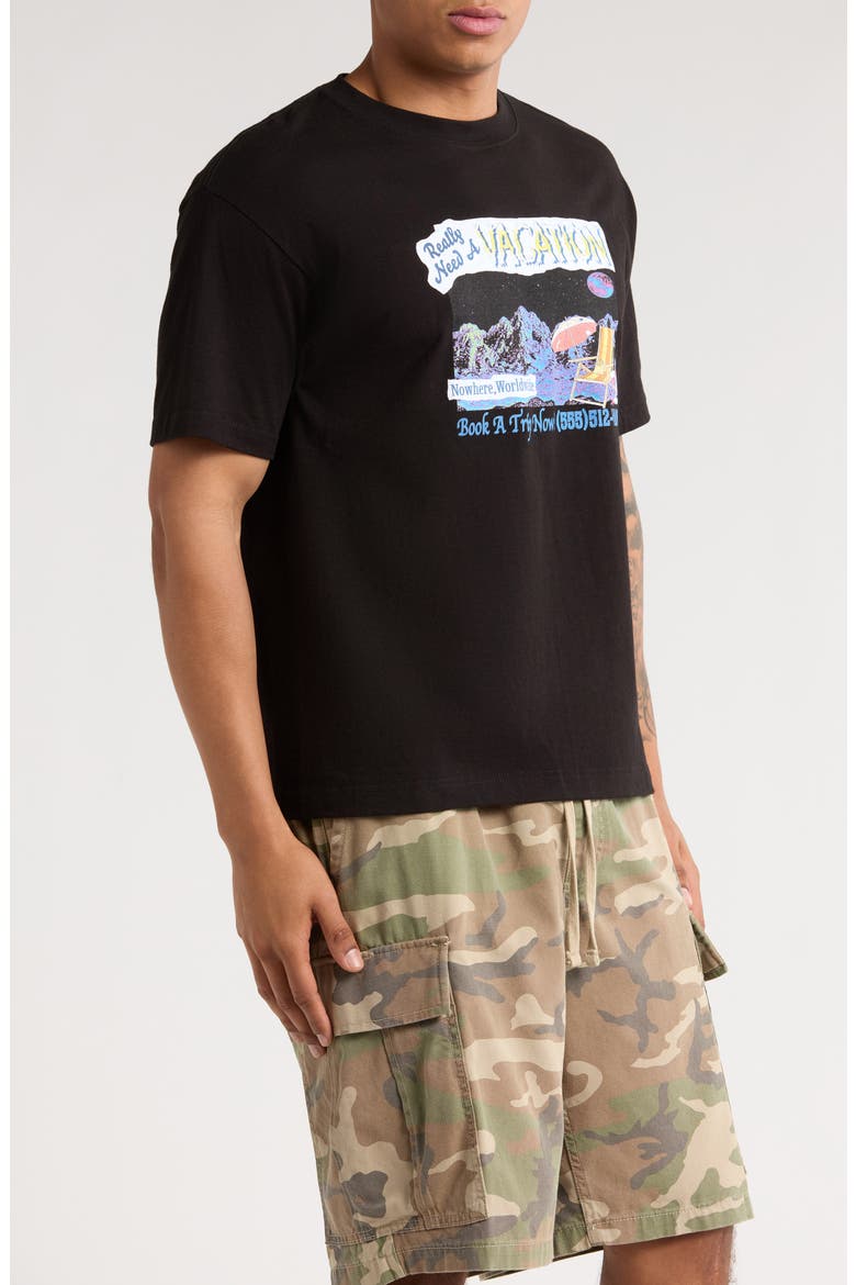 Need a Vacation Graphic T-Shirt, Alternate, color, BLACK