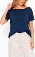 BLUEGREY Reversible Lace V-Neck T-Shirt