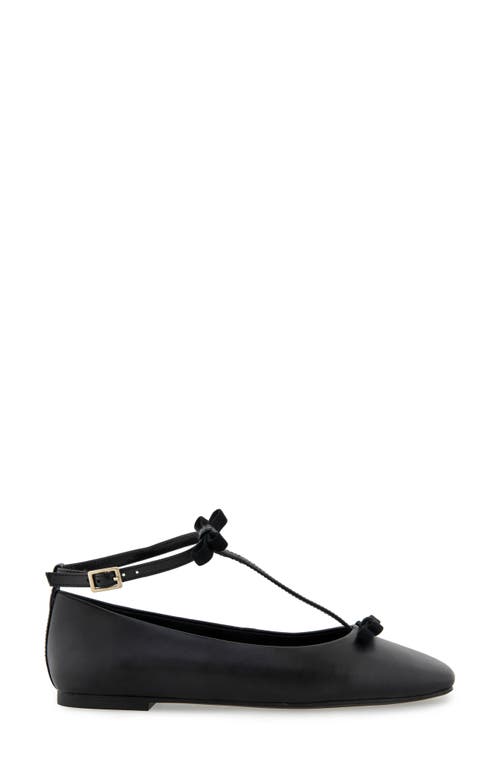 Kenneth Cole Juliet T-strap Flat In Black Leather