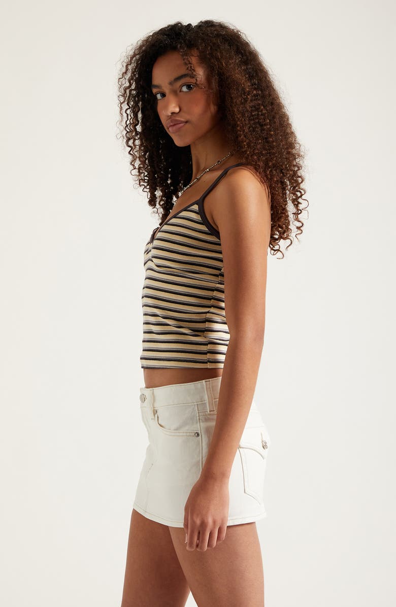 PacSun Piper Mid Rise Denim Miniskirt, Alternate, color, White