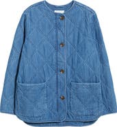Caslon® Chambray Quilted Jacket