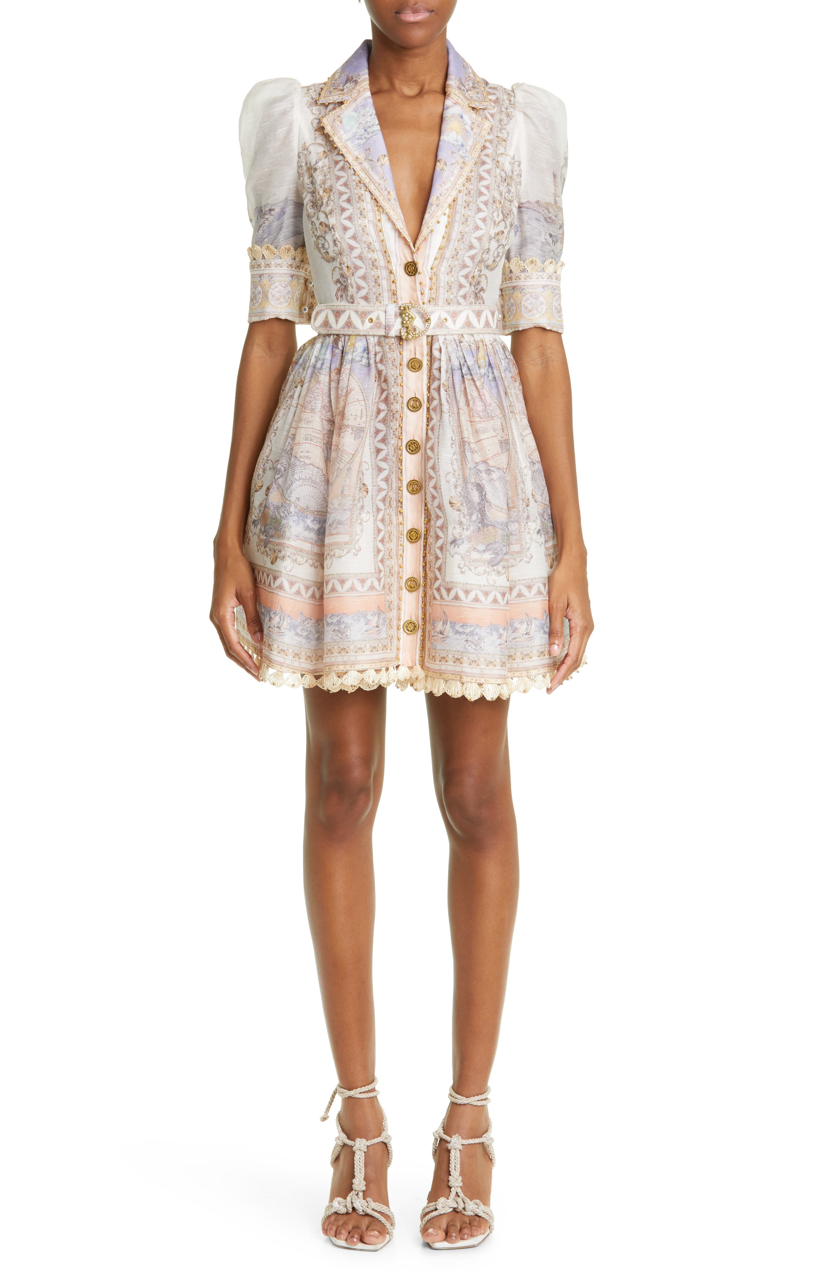 Zimmermann High Tide Belted Mini Shirtdress (Women) | Nordstromrack