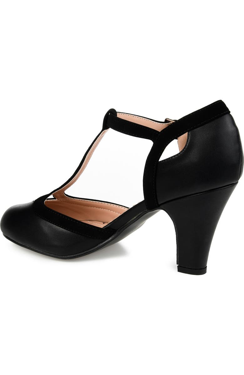 Journee Collection Olina T-Strap Pump - Narrow Width, Alternate, color, Black