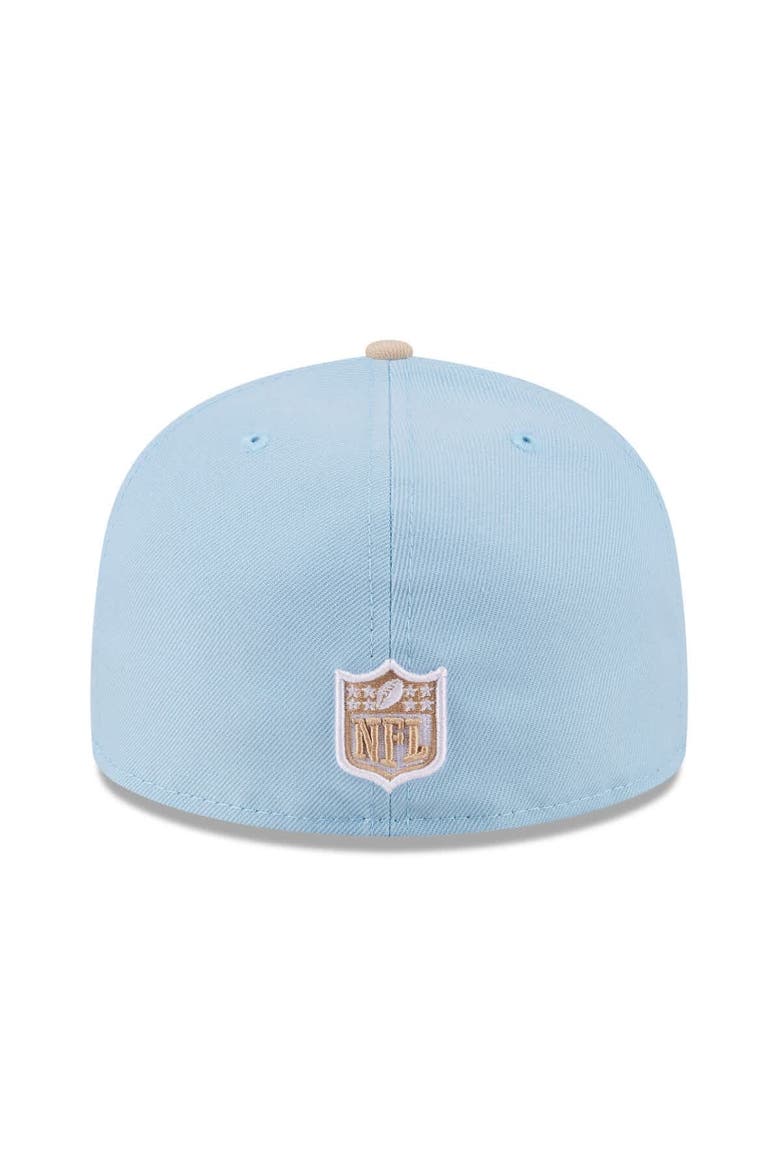 Men's New Era Light Blue/Light Beige Dallas Cowboys Two-Tone Color Pack A-Frame 59FIFTY Fitted Hat, Alternate, color, Light Blue
