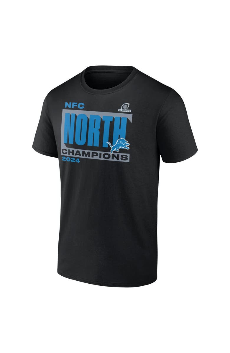 FANATICS Men's Fanatics Black Detroit Lions 2024 NFC North Division Champions Conquer T-Shirt, Alternate, color, 