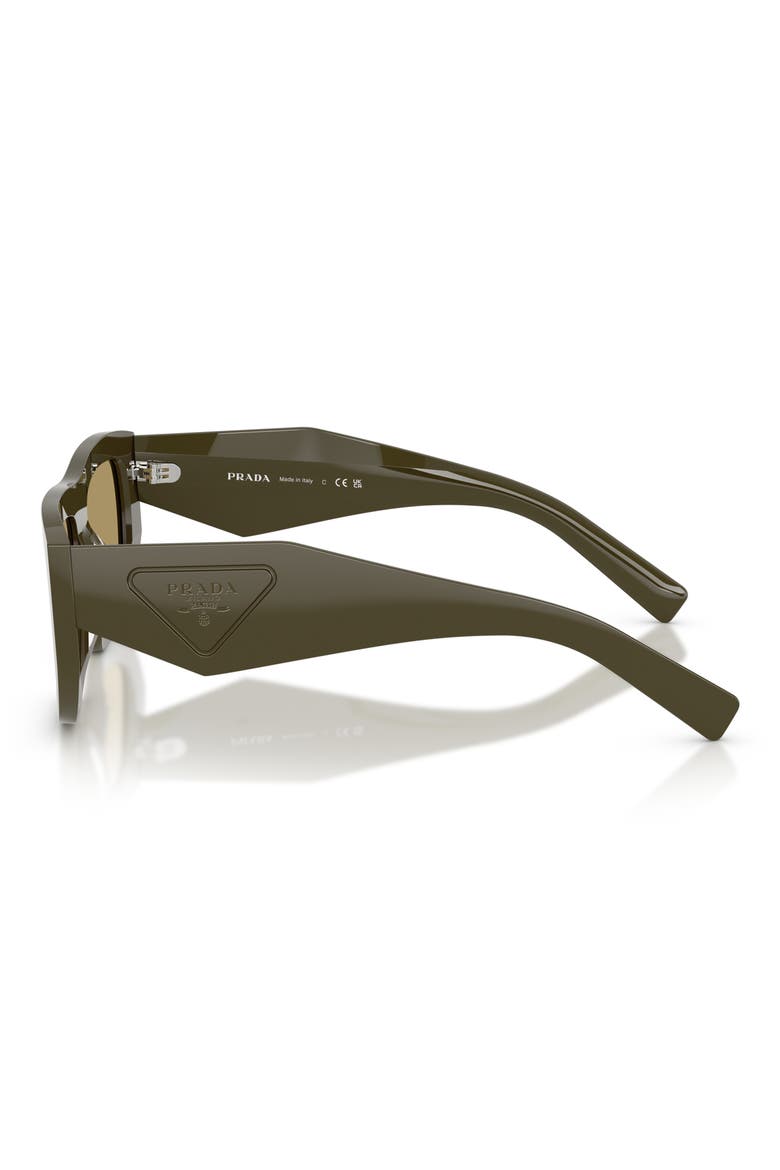 53mm Irregular Shield Sunglasses, Alternate, color, LAUREL / GREEN OLIVE