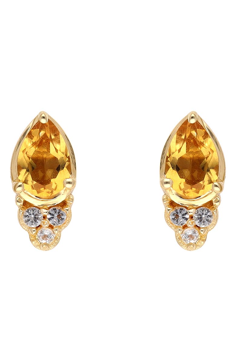 YS GEMS Peridot & White Topaz Stud Earrings, Alternate, color, Yellow