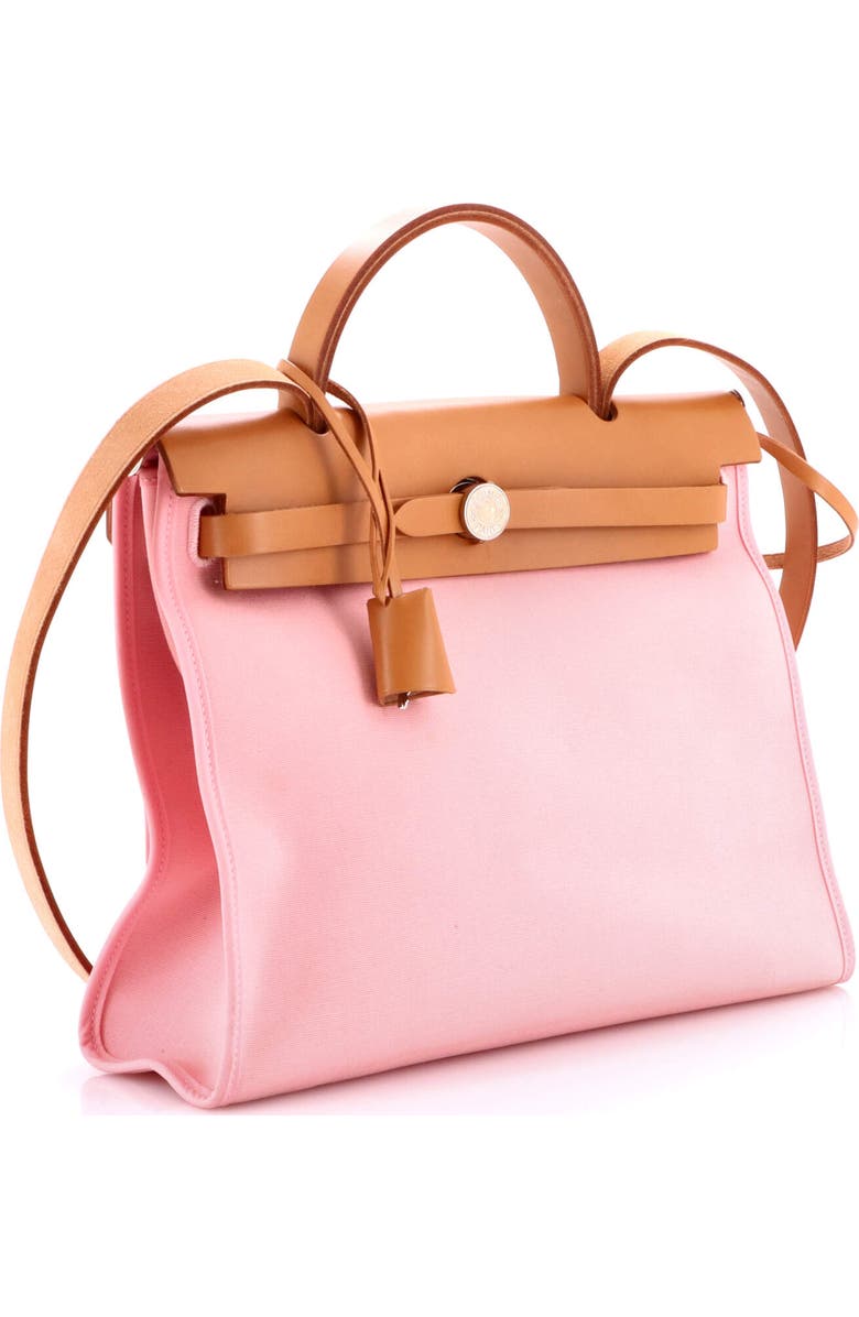 Pre-Owned Hermes Herbag Zip Leather and Toile 31, Alternate, color, Rose Confetti