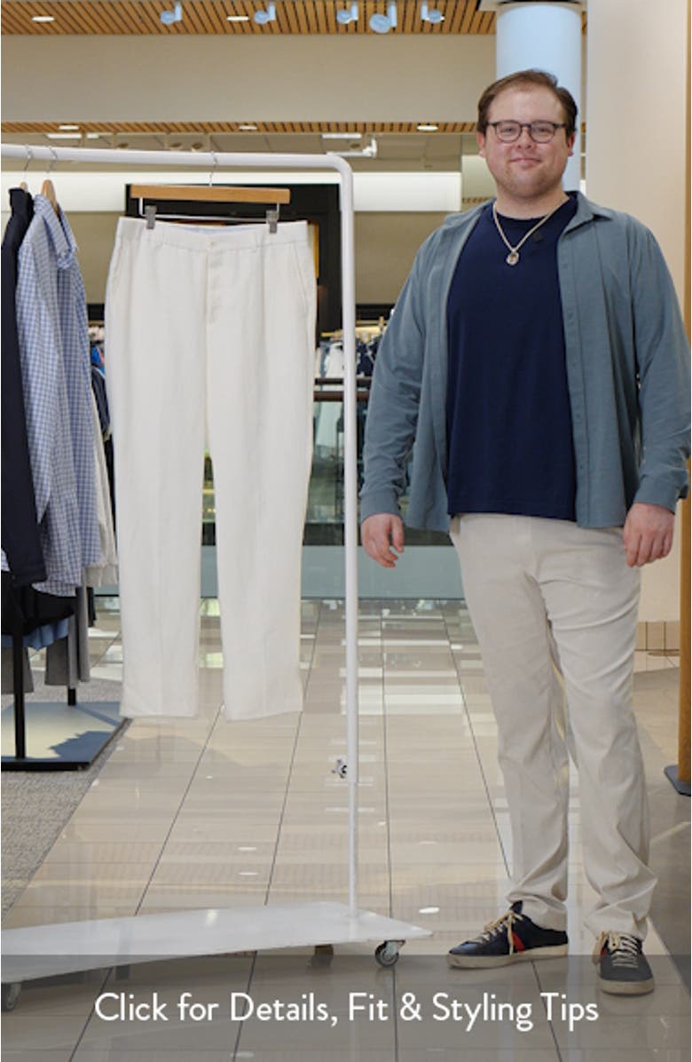 Flat Front Slub Linen Chambray Dress Pants, sales video thumbnail