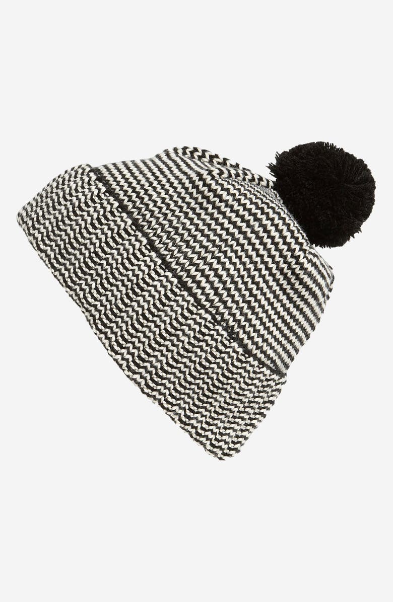 Topman 'Birdseye' Pompom Beanie, Main, color, 