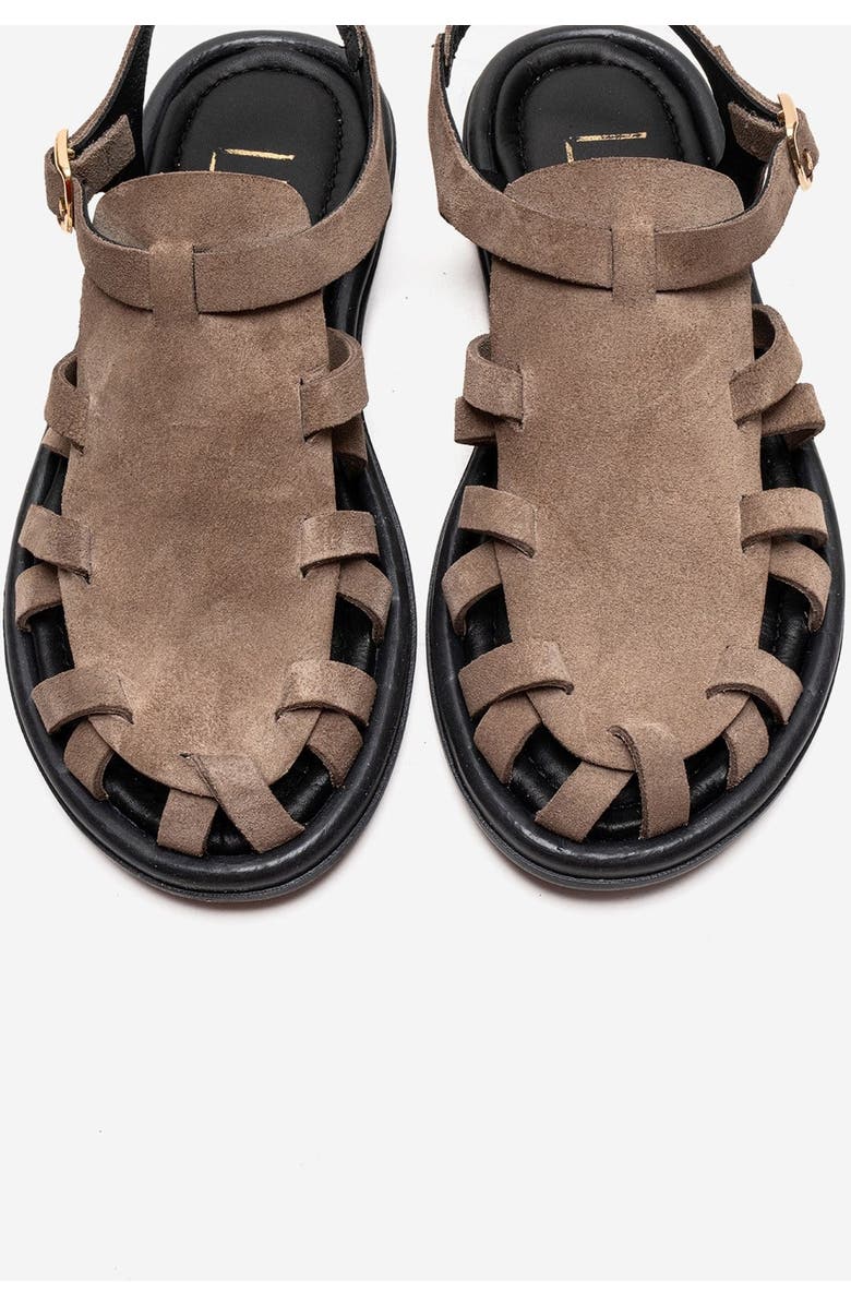 Forever & Always Shoes Alone Leather Gladiator Sandal, Alternate, color, Mink Suede