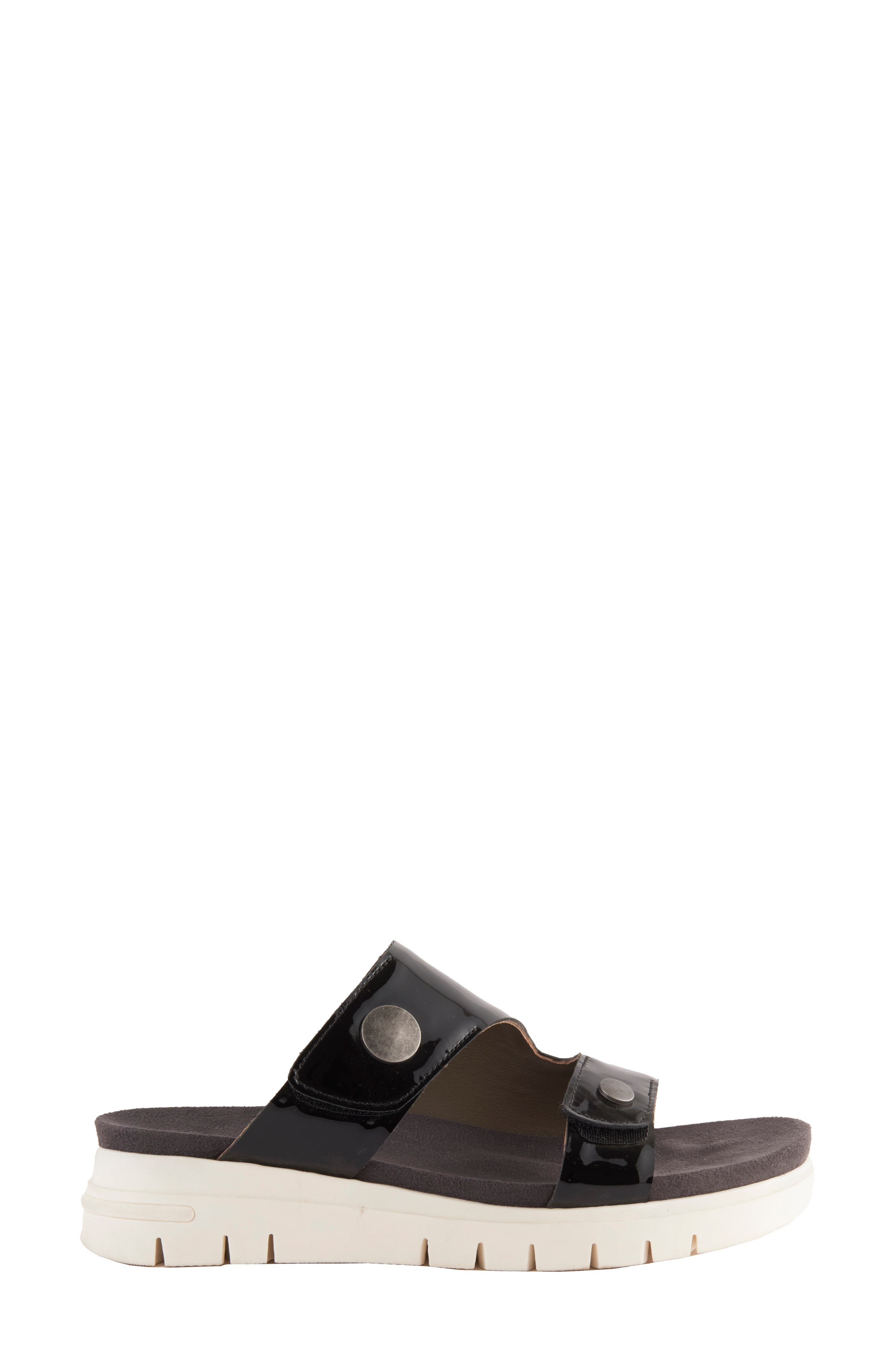 David Tate Elena Wedge Slide Sandal, Alternate, color, Black Patent