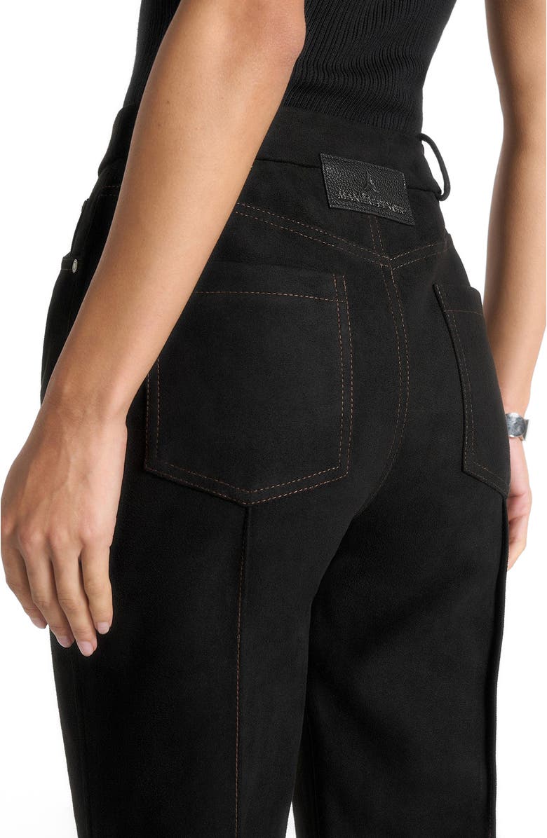 Manière De Voir Kalie Suede Boyfriend Jeans, Alternate, color, Black