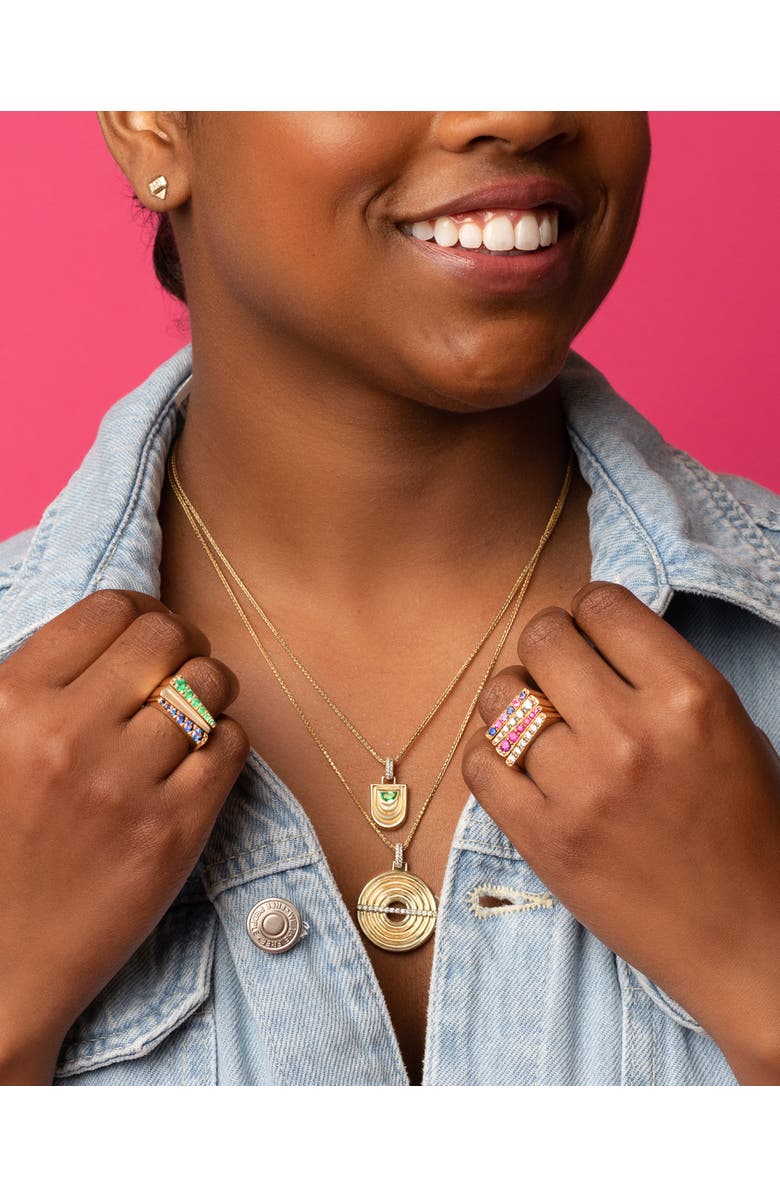 Campbell + Charlotte Edge Tapered Stacking Ring, Alternate, color, Diamond-Gold