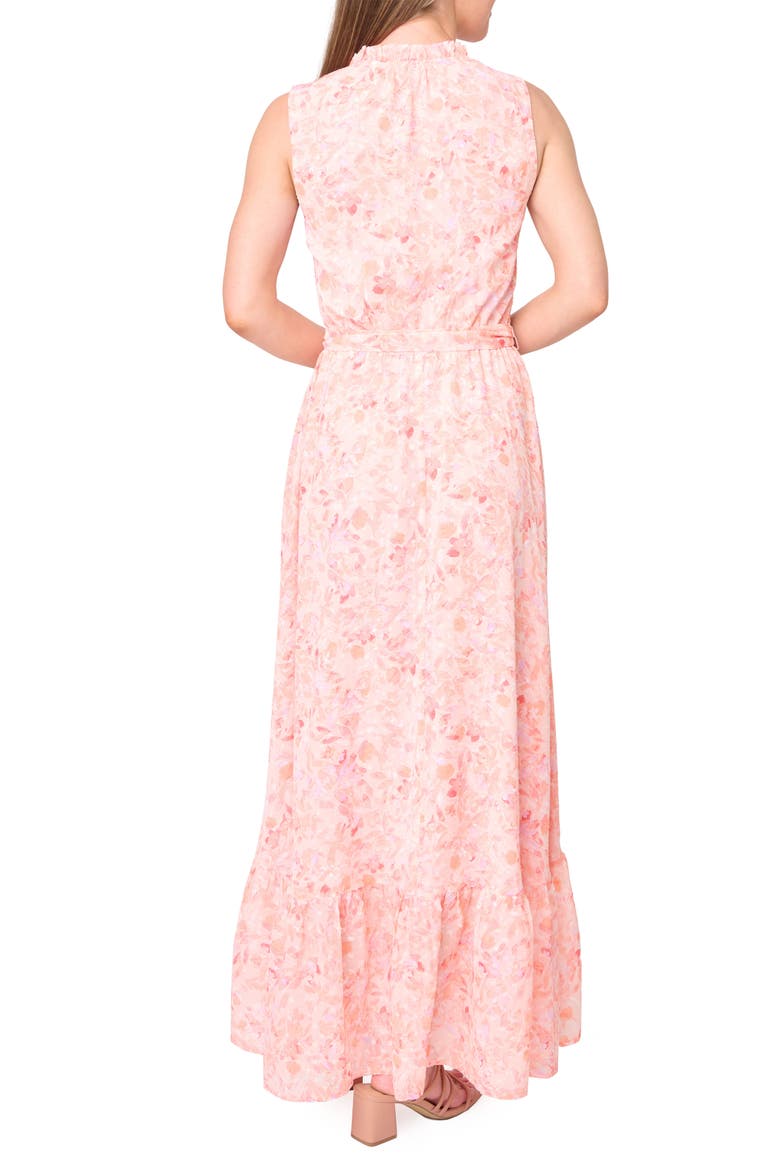 Lindsey Floral Ruffle Maxi Dress, Alternate, color, BLUSH WATERCOLOR