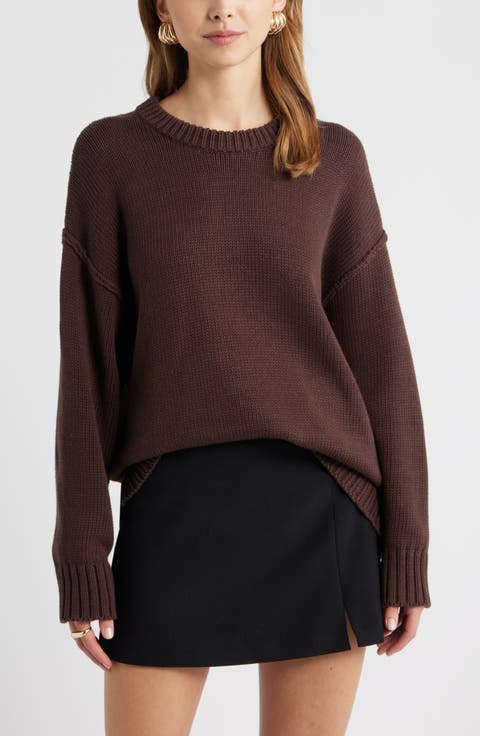 Oversize Crewneck Cotton Sweater