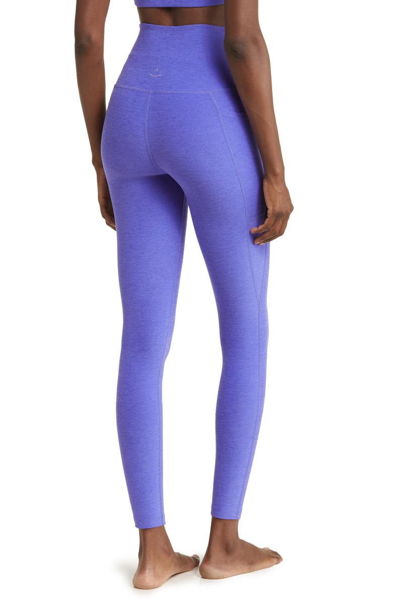 Beyond Yoga Everyday Space Dye High Waist Pocket Leggings, Alternate, color, Ultra Violet Heather