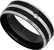 HMY JEWELRY Men's Two-Tone Stainless Steel Band Ring