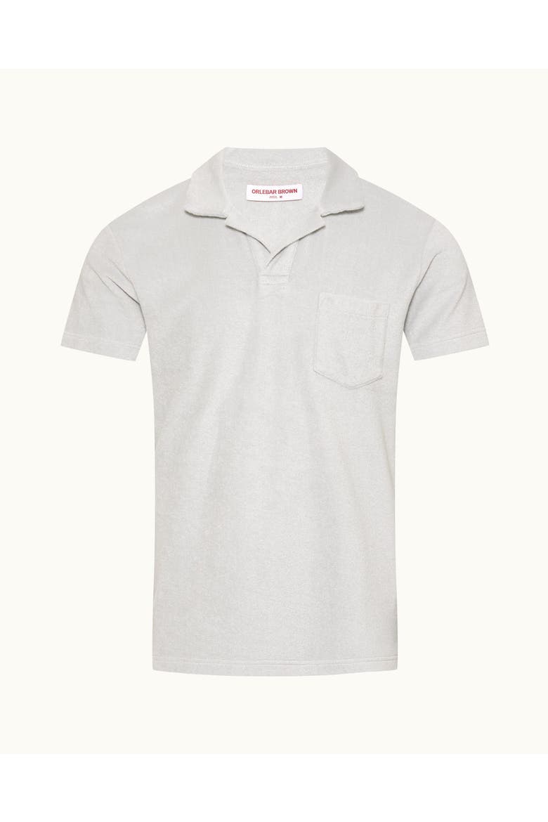Terry Towelling Tailored Fit Towelling Polo Shirt, Alternate, color, White Jade