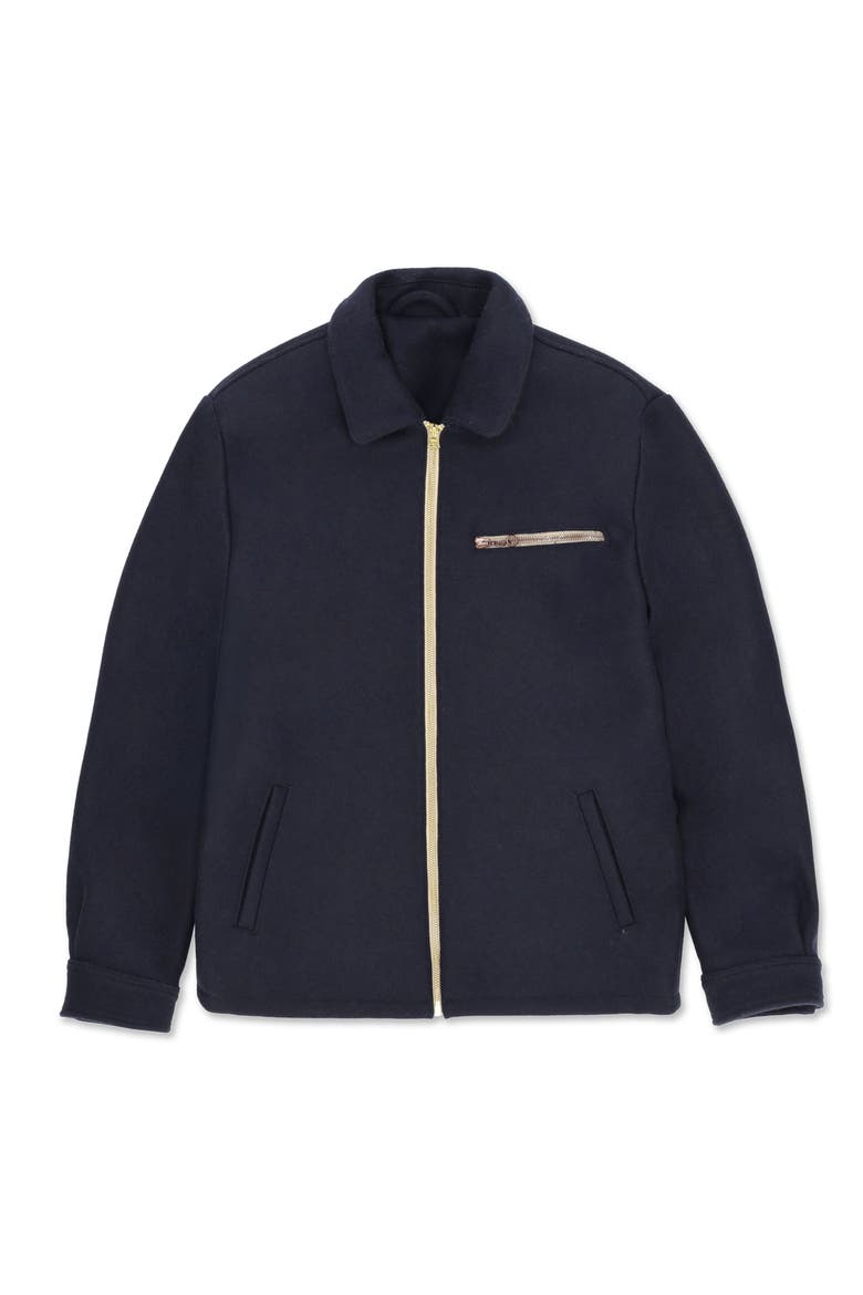 Superfine Wool Zipper Jacket, Main, color, Blue