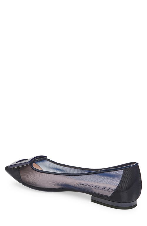 Roger Vivier Gommettine Buckled Mesh Ballet Flats In Blu/blu Chiaro