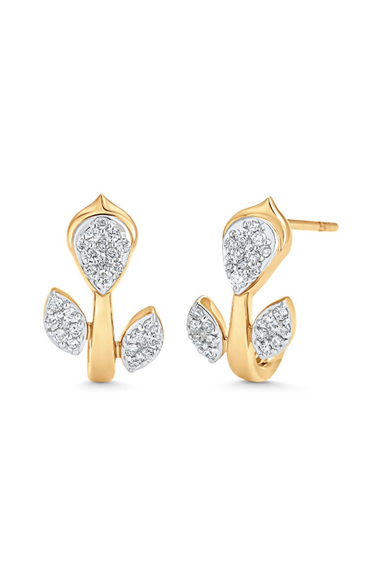 Sara Weinstock Lierre Diamond Pavé Huggie Hoop Earrings, Main, color, Yellow Gold